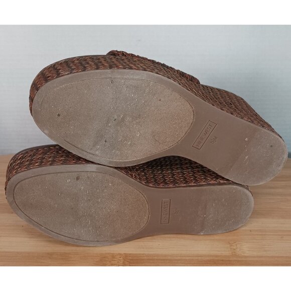 Nine West Womens Sz 8.5 M Everie Woven High Platform Wedge Sandals - Picture 8 of 10